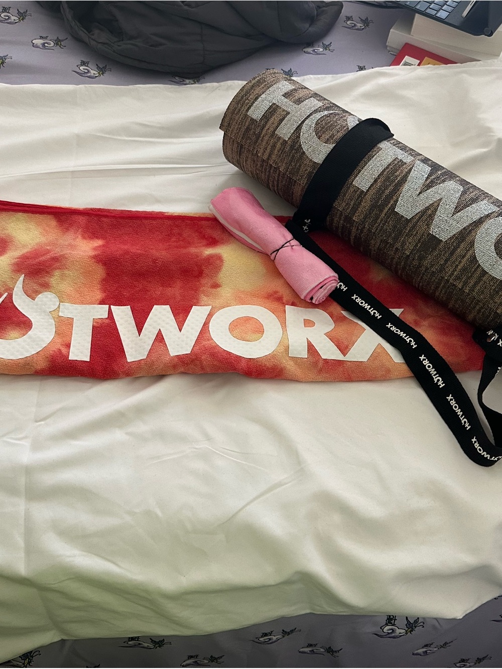 Hotworx Tie-Dye Yoga Mat and Towel - never used